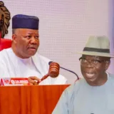 Akpabio Reacts To Viral Video Of Oshiomhole Massaging Woman’s Feet On Private Jet