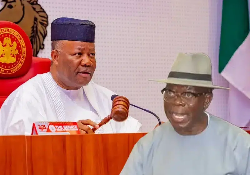 Akpabio Reacts To Viral Video Of Oshiomhole Massaging Woman’s Feet On Private Jet